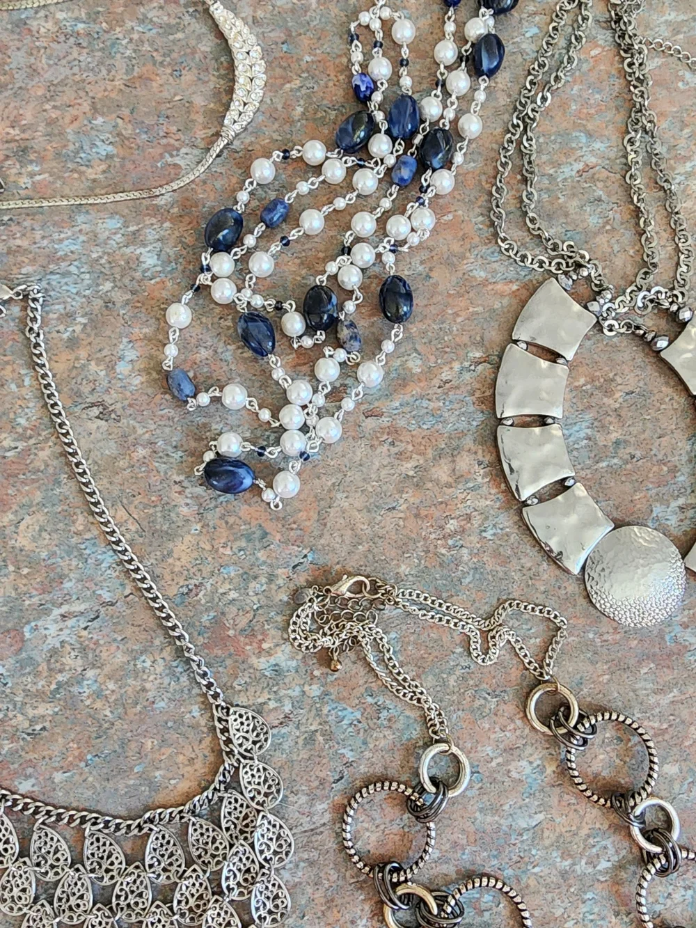 Variety Of Costume Jewelry-Necklaces, Earrings, Bracelets, Matching Sets.